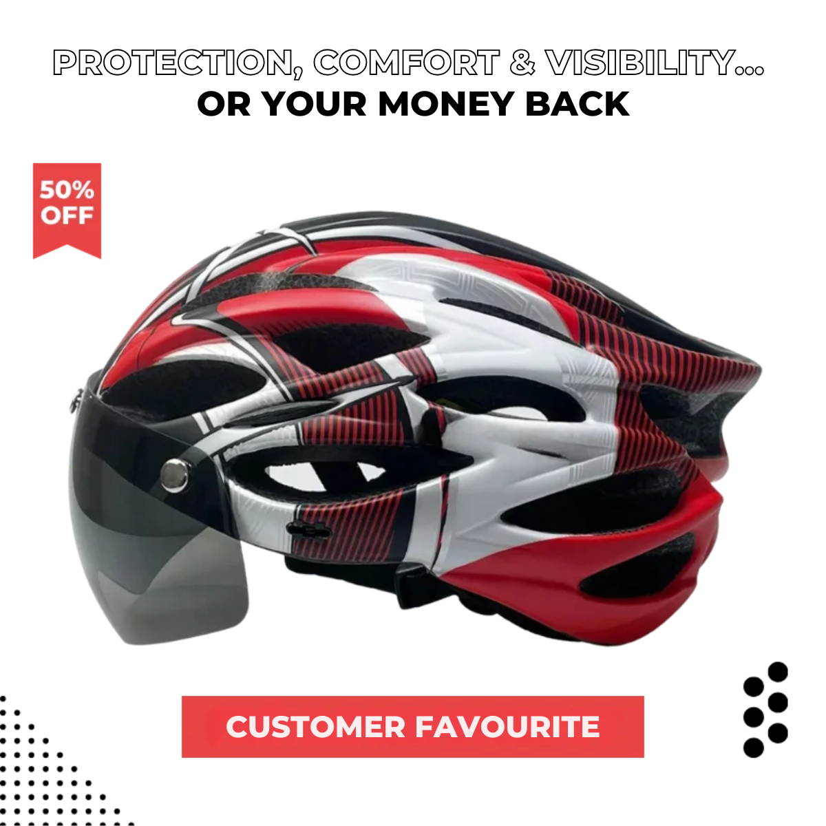 Bike Helmet with Detachable Visor & LED – CycloGuard™-ridecyclonix.com