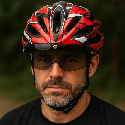Bike Helmet with Detachable Visor & LED – CycloGuard™-ridecyclonix.com