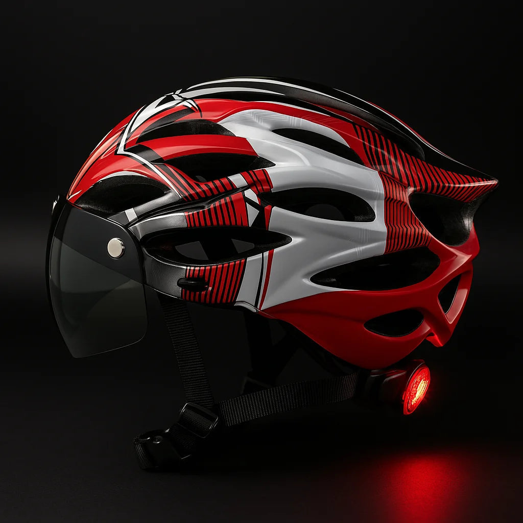 Bike Helmet with Detachable Visor & LED – CycloGuard™-ridecyclonix.com